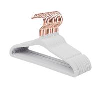 ManGotree Baby Velvet Hangers with Rose Gold Hook, Infant and Toddler Hangers, 27.8cm No-Slip Children Hangers, Ultra Thin Space Saving, Sturdy Kids Clothes Hangers 15 Pack (White)
