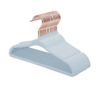 ManGotree Baby Velvet Hangers with Rose Gold Hook, Infant and Toddler Hangers, 27.8cm No-Slip Children Hangers, Ultra Thin Space Saving, Sturdy Kids Clothes Hangers 15 Pack (Blue)