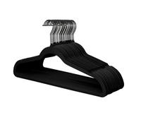 ManGotree Black Velvet Coat Hangers with 360° Swivel Black Hook 22 Pack
