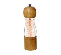 ManGotree Handcrafted Wooden Pepper Grinder, Classic Salt Mill with Acrylic Visible Window - Ceramic Grind and Adjustable Coarseness for Premium Kitchen Essential, 8 Inch-1 Pack (Walnut)