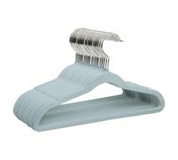 ManGotree Kids Velvet Hangers, 22 Pack Non-Slip Children's Clothes Hangers, Space Saving Toddle Hanger with 360° Swivel Hook, 35cm Premium Felt Hanger for Child, Youth (Blue)