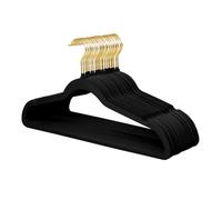 ManGotree Velvet Coat Hangers with 360° Swivel Gold Hook 22 Pack Black