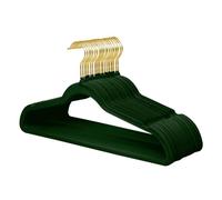 ManGotree Velvet Coat Hangers with 360° Swivel Gold Hook 22 Pack Green