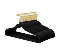 ManGotree Velvet Coat Hangers with 360° Swivel Gold Hook 48 Pack Black