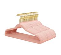 ManGotree Velvet Coat Hangers with 360° Swivel Gold Hook 48 Pack Pink
