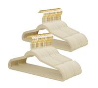 ManGotree Velvet Coat Hangers with 360° Swivel Gold Hook 66 Pack Beige