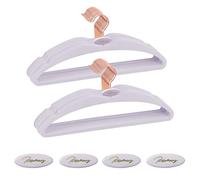 ManGotree Velvet Coat Hangers with Empty Aromatherapy Boxes, Non-Slip Short Neck Hangers, Ultra-Thin Space Saving Clothes Hanger for Suit, Dress, Shirt, Trousers, 22 Pack, Light Purple