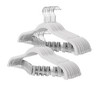 ManGotree Velvet Trouser & Skirt Hangers with Movable Clips 18 Pack White