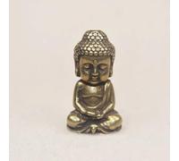 MANGOUSONG Brass Home Decor,Mini Solid Brass Guan Yin Buddha Small Ornaments Vintage Copper Buddha Statue Miniature Figurines Handcraft Desktop Home Decors Buddha 2.03x3.58cm