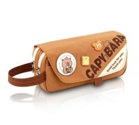 Mangpung Cute Capybara Pencil Case,Large Capybara Pencil Pouch Stationery Pen Bag (handle capybara)