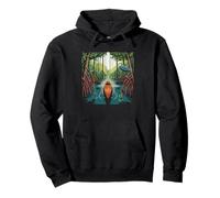 Mangrove Kayaker Silhouette Roots Coastal Waterway Paddle Pullover Hoodie