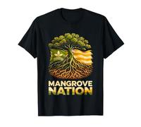 Mangrove Nation Coastal Tree Silhouette Vector Art T-Shirt
