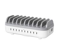 Manhattan 10-port USB-C Charging Station, USB-C Output: 10x 20W, Max 200W, Mains AC power (inc US/EU/UK adapters)