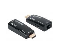 Manhattan 1080p@60Hz Compact HDMI over Ethernet Extender Kit Extends Distances of Signal up to 60m with a Single Cat6 Ethernet Cable Transmitter and Receiver included Power over Cable Ultra Slim Desig