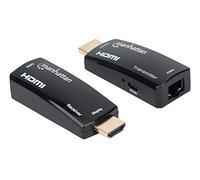 Manhattan 1080p@60Hz Compact HDMI over Ethernet Extender Kit, Extends Distances of Signal up to 60m with a Single Cat6 Ethernet Cable, Transmitter and Receiver included, Power over Cable, Ultra Slim D