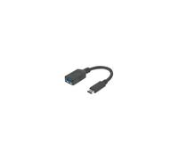 Manhattan USB-C to USB-A Cable, 15cm, Male to Female, Black, 5 Gbps (USB 3.2 Gen1 aka USB 3.0), 3A (fast charging), IF-Certified, SuperSpeed USB, Lifetime Warranty, Polybag
