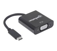Manhattan 151771 USB 3.2 VGA Adapter Black Gold Plated 0.80M Duple...