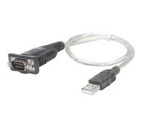 Manhattan USB-A to RS232 Cable 1.8m Male-to-Male DB9 PL-2303RA Black/Silver