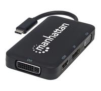 Manhattan 152600 USB-C Dock/Hub, Ports (x4): DisplayPort, DVI-I, HDMI or VGA, N