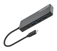 Manhattan USB-C & USB-A Combo Dock/Hub, Ports (4): USB-A (x2) and USB-C (x2), 5 Gbps (USB 3.2 Gen1 aka USB 3.0), External Power Supply Not Needed, Aluminium, SuperSpeed USB, Space Grey
