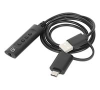 Manhattan USB-C & USB-A to 3.5 mm Stereo Audio Aux Adapter Cable 2-in-1 Male to Female Cable 1m Supports a Headset's Mic and Audio Function CTIA Standard Volume and Mute Control Black