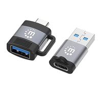 Manhattan 2 Piece Set: USB-C to USB-A Adapter & USB-A to USB-C Adapter