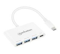 Manhattan 3-Port USB 3.0 Type-C Hub - 3x USB-A + USB-C, 5Gbps, PD 100W