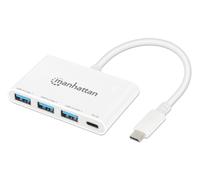 Manhattan 3-Port USB 3.0 Type-C Hub - 3x USB-A + USB-C, 5Gbps, PD 100W