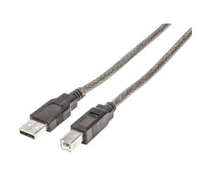 Manhattan 333405 USB cable USB 2.0 USB-A to USB-B Silver 1.80 m