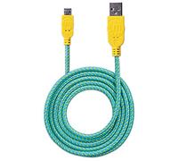 Manhattan 352703 Braided Hi-Speed USB Micro-B Device Cable, USB 2.0, Type-A Male to Micro-B Male, 480 Mbps, 1.8 m (6 ft.), Teal/Yellow