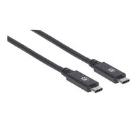 Manhattan 355223 USB cable USB 3.2 USB-C plug Black 1m Duplex connector
