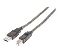 Manhattan 374507 USB cable USB 2.0 USB-A to USB-B 0.50m Black Meta...