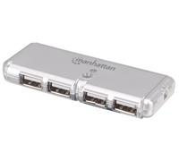 Manhattan 4-Port Hi-Speed USB Pocket Hub - Silver (160599)