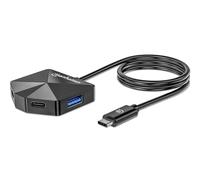 Manhattan USB-C & USB-A Combo Dock/Hub, Ports (4): USB-A (x2) and USB-C (x2), 5 Gbps (USB 3.2 Gen1 aka USB 3.0), Angled Shape for Easy Port Access, External Power Supply Not Needed, Universal for all 