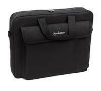 Manhattan London Laptop Bag 15.6", Top Loader, Black, LOW COST, Accessories Pocket, Shoulder Strap (removable), Cheaper alternative to Targus TAR300, Notebook Case, Three Year Warranty