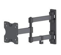Manhattan TV & Monitor Mount, Wall, Full Motion, 1 screen, Screen Sizes: 13-27", Black, VESA 75x75 to 100x100mm, 20kg, Tilt & Swivel with 3 Pivots, Lifetime Warranty