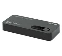 Manhattan 4K@60Hz 2-Port HDMI Splitter Splits One HDMI Input to Two HDMI Outputs (1x2), 18G, Micro-USB input for power, EDID Switch for Downscaling to 1080p, Black, 3 year warranty