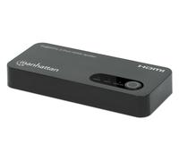 Manhattan 4K@60Hz 2-Port HDMI Splitter Splits One HDMI Input to Two HDMI Outputs (1x2), 18G, Micro-USB input for power, EDID Switch for Downscaling to 1080p, Black, 3 year warranty