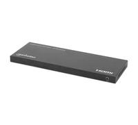 Manhattan 4K@60Hz 8-Port HDMI Splitter with Downscaling, Splits One HDMI Input to Eight HDMI Outputs (1x8), 18G, EDID Switch for Downscaling, Black