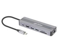 Manhattan USB-C Dock/Hub with Card Reader, Ports (x5): Ethernet, HDMI,