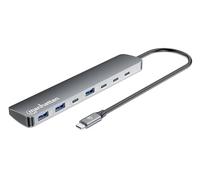 Manhattan USB-C Dock/Hub, Ports (x7): USB-A (x3) and USB-C (x4), With Power Delivery (100W) to USB-C Port (Note additional USB-C wall charger and USB-C cable needed), USB 3.2 Gen 2, All Ports can be u