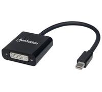 Manhattan Mini DisplayPort 1.2a to DVI-I Dual-Link Adapter Cable, 4K@30Hz, Active, 19.5cm, Male to Female, Compatible with DVD-D, Black, Three Year Warranty