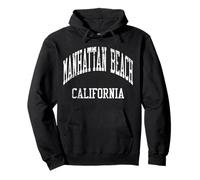 Manhattan Beach California Retro 70s College Sports Style Pullover Hoodie