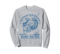 Manhattan Beach Surfing Girl Pacific Ocean Surf Board Men Sweatshirt