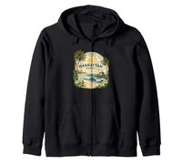 Manhattan Beachs California Ocean Design Beach Coastal Zip Hoodie