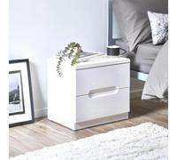 Manhattan Bedside Cabinet - 2 Drawer - White Gloss