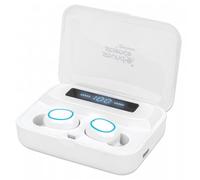 Manhattan Bluetooth Earphones. White. Microphone. Integrated Controls.