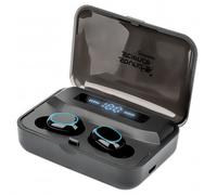 Manhattan Bluetooth In-Ear Headphones, Black, Microphone, Integrated Controls, Sweatproof, Noise Isolating, 5 hour usage time, Max Range 10m, Charging Case with Powerbank (1200mAh), Bluetooth v5.0, US