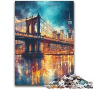 Manhattan Bridge 2000 Piece Jigsaw Puzzles for Teenagers,Stress Reliever Staycation Kill Time with Matching Poster And Trivia Sheet (70X100cm)