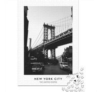 Manhattan Bridge NYC Jigsaw Puzzle for Adults, 1000 Pieces, 38x26cm/1000pcs, White Cardboard, Relaxing Indoor Activity And Family Time